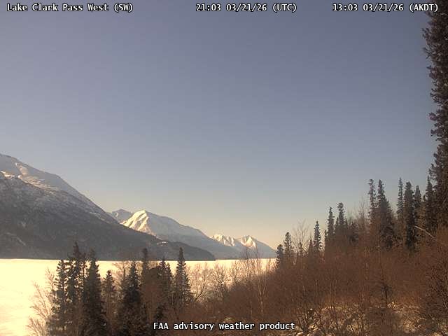 Lake Clark Pass West — SouthWest live webcam